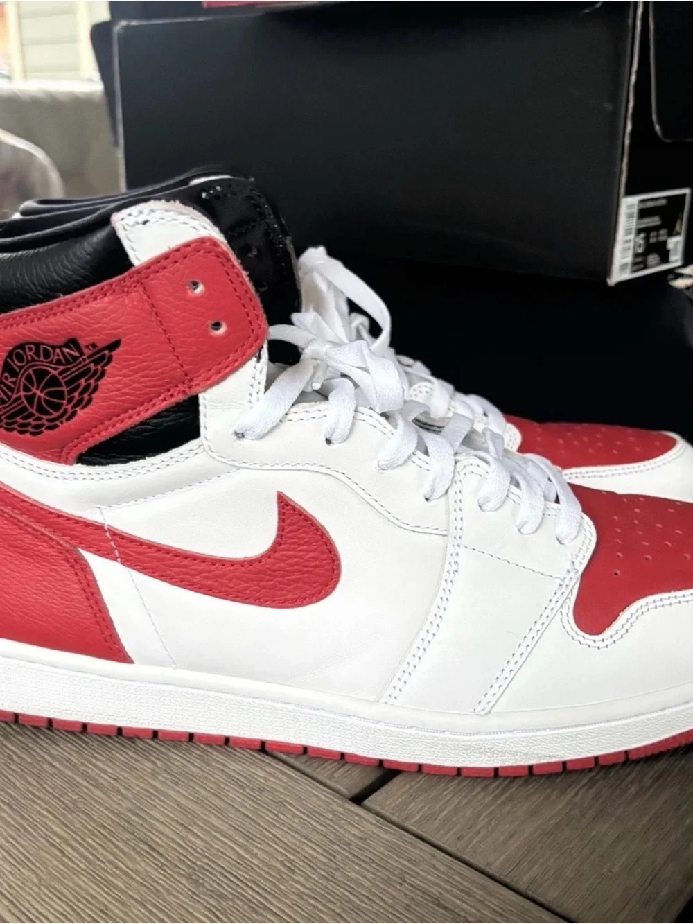 Size 15 - Nike Air Jordan 1 Retro High OG Heritage Red/White - BARELY WORN